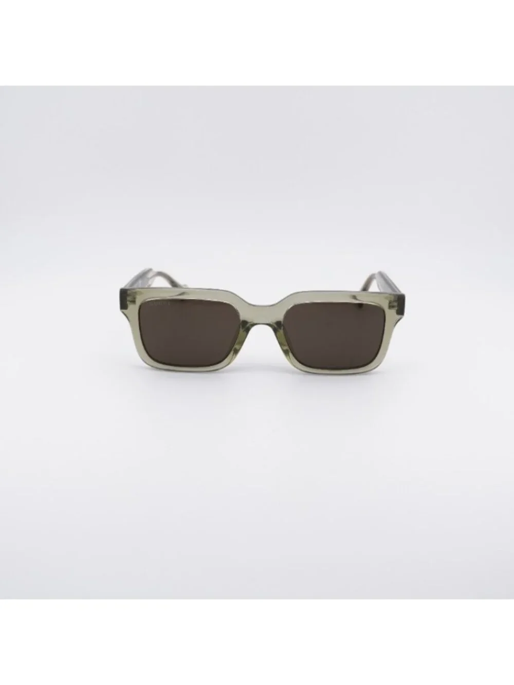 Gucci GG1732SK 003 Sunglasses Green Square Frame, Brown Lenses